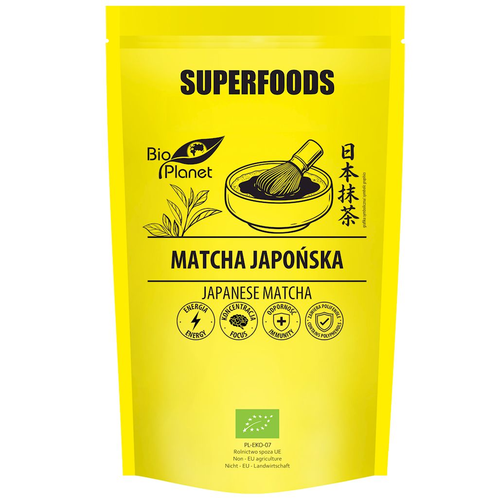 HERBATA ZIELONA MATCHA JAPOŃSKA BIO 100 g - BIO PLANET SUPERFOODS