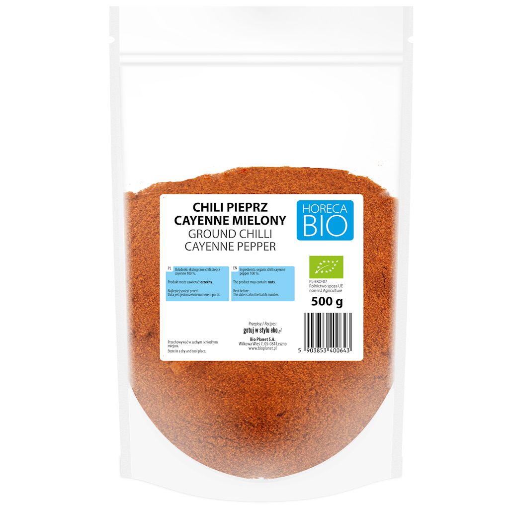 CHILI (PIEPRZ CAYENNE) BIO 500 g - HORECA (BIO PLANET)