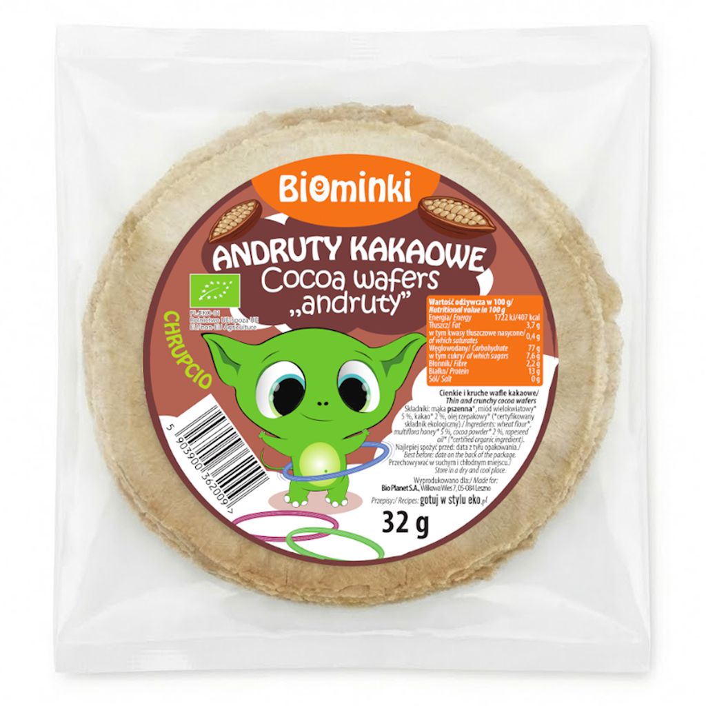 ANDRUTY KAKAOWE BIO 32 g (8 szt.) - BIOMINKI