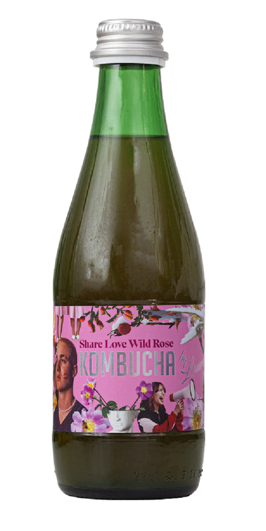 KOMBUCHA Z SOKIEM Z DZIKIEJ RÓŻY (SHARE LOVE WILD ROSE) BIO 330 ml...