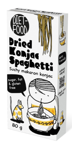 MAKARON (SUCHY KONJAC) SPAGHETTI BEZGLUTENOWY 80 g - DIET-FOOD
