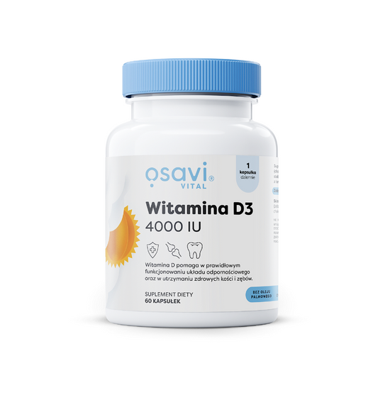 WITAMINA D3 100 mcg (4000 j.m) BEZGLUTENOWA 60 KAPSUŁEK - OSAVI