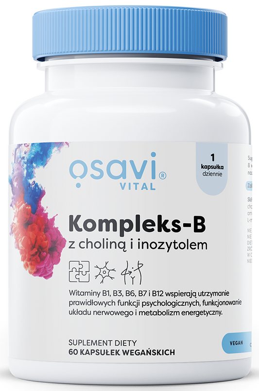 WITAMINA B + CHOLINA + INOZYTOL BEZGLUTENOWA 60 KAPSUŁEK - OSAVI