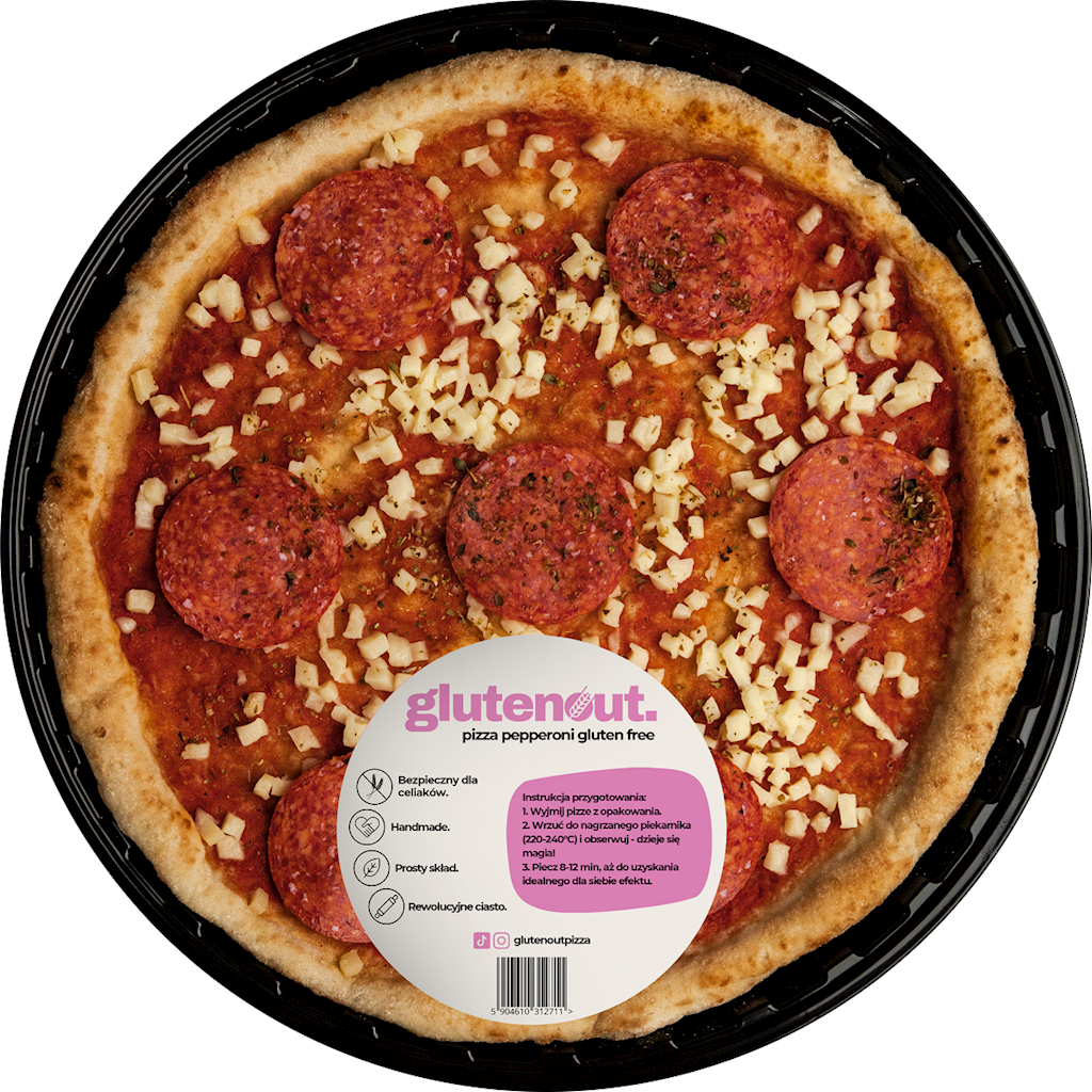 PIZZA Z SEREM MOZZARELLA I KIEŁBASĄ PEPPERONI BEZGLUTENOWA 330 g...