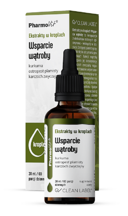 EKSTRAKTY W KROPLACH NA WSPARCIE WĄTROBY BEZGLUTENOWE 30 ml...