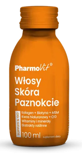 SHOT KOLAGEN NA WŁOSY, SKÓRĘ, PAZNOKCIE BEZGLUTENOWY 100 ml...