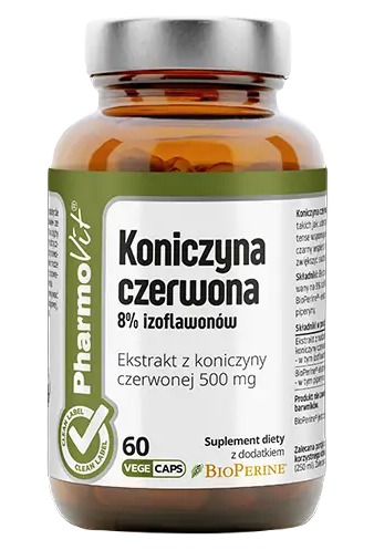KONICZYNA CZERWONA EKSTRAKT (500 mg) BEZGLUTENOWY 60 KAPSUŁEK...