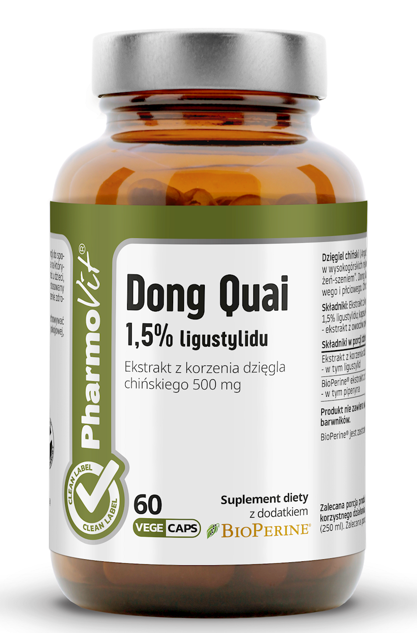 DZIĘGIEL CHIŃSKI (DONG QUAI) EKSTRAKT (500 mg) BEZGLUTENOWY 60...