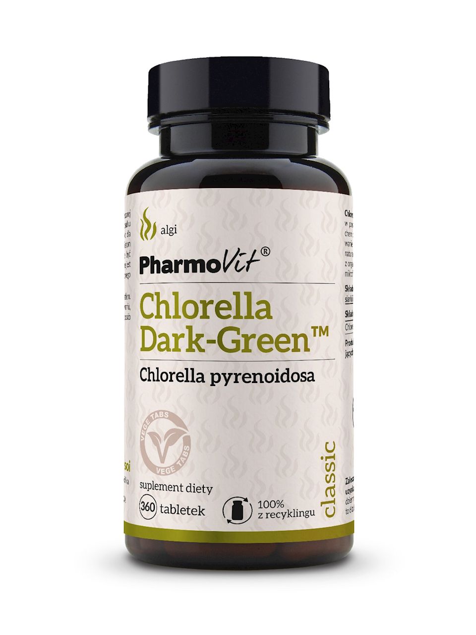 CHLORELLA DARK-GREEN (250 mg) BEZGLUTENOWA 360 TABLETEK - PHARMOVIT...