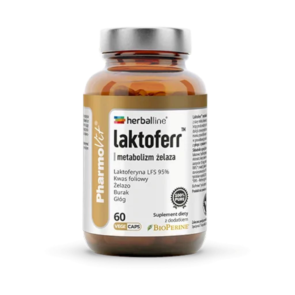 KAPSUŁKI NA METABOLIZM ŻELAZA (LAKTOFERR) BEZGLUTENOWE 60 szt...