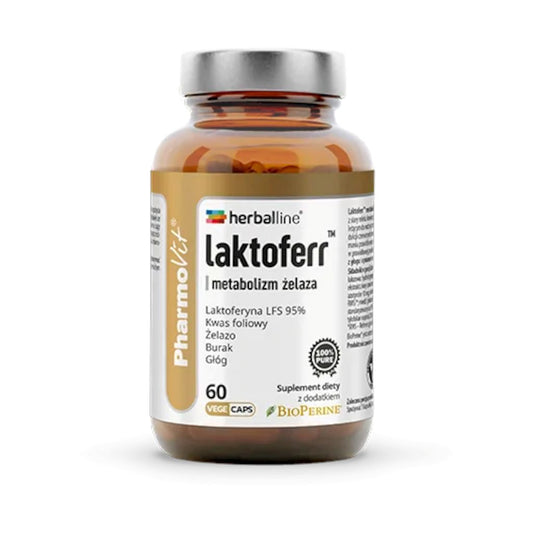 KAPSUŁKI NA METABOLIZM ŻELAZA (LAKTOFERR) BEZGLUTENOWE 60 szt...