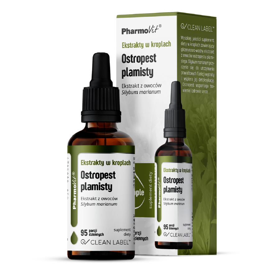 EKSTRAKTY W KROPLACH OSTROPEST PLAMISTY BEZGLUTENOWE 30 ml - PHARMOVIT...