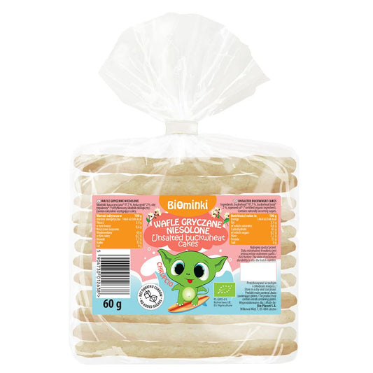 WAFLE GRYCZANE NIESOLONE BIO 60 g - BIOMINKI