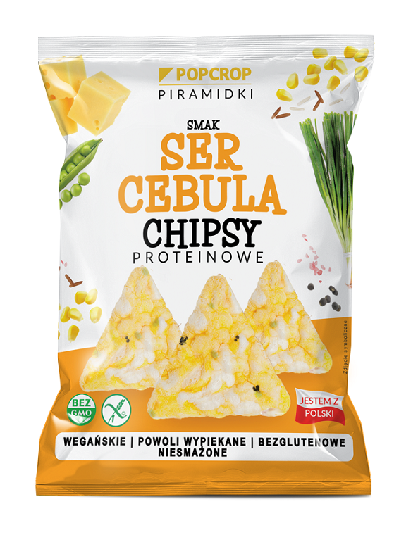 CHRUPKI PIRAMIDKI PROTEINOWE O SMAKU SERA I CEBULI WEGAŃSKIE...