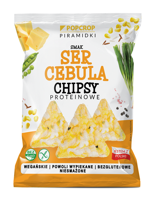 CHRUPKI PIRAMIDKI PROTEINOWE O SMAKU SERA I CEBULI WEGAŃSKIE...