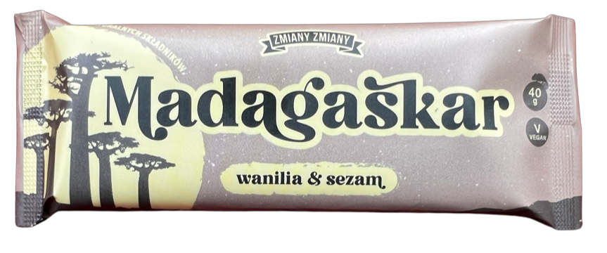 BATON DAKTYLOWY WANILIA - SEZAM MADAGASKAR BEZGLUTENOWY 40 g - ZMIANY...