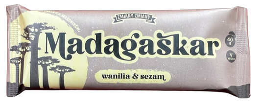 BATON DAKTYLOWY WANILIA - SEZAM MADAGASKAR BEZGLUTENOWY 40 g - ZMIANY...