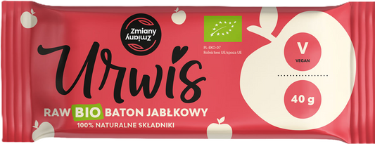 BATON JABŁKOWY URWIS BEZGLUTENOWY BIO 40 g - ZMIANY ZMIANY