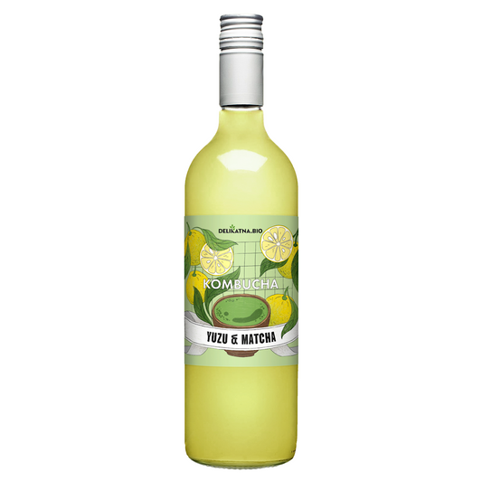 KOMBUCHA YUZU I MATCHA BIO 750 ml - DELIKATNA