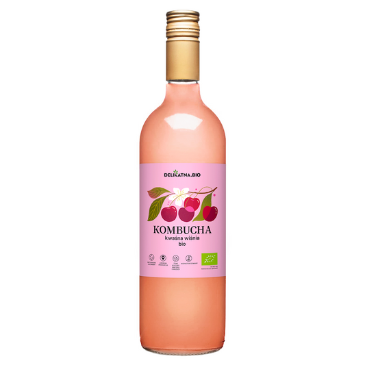 KOMBUCHA WIŚNIOWA BIO 750 ml - DELIKATNA