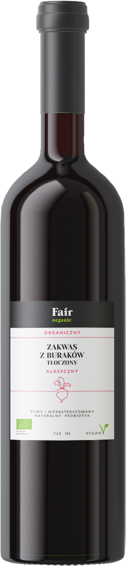 ŻYWY ZAKWAS Z BURAKÓW KLASYCZNY BIO 750 ml - FAIR ORGANIC