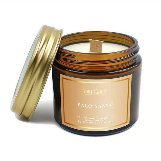 ŚWIECA SOJOWA ZAPACHOWA Z DREWNIANYM KNOTEM PALO SANTO 120 ml - YOUR...