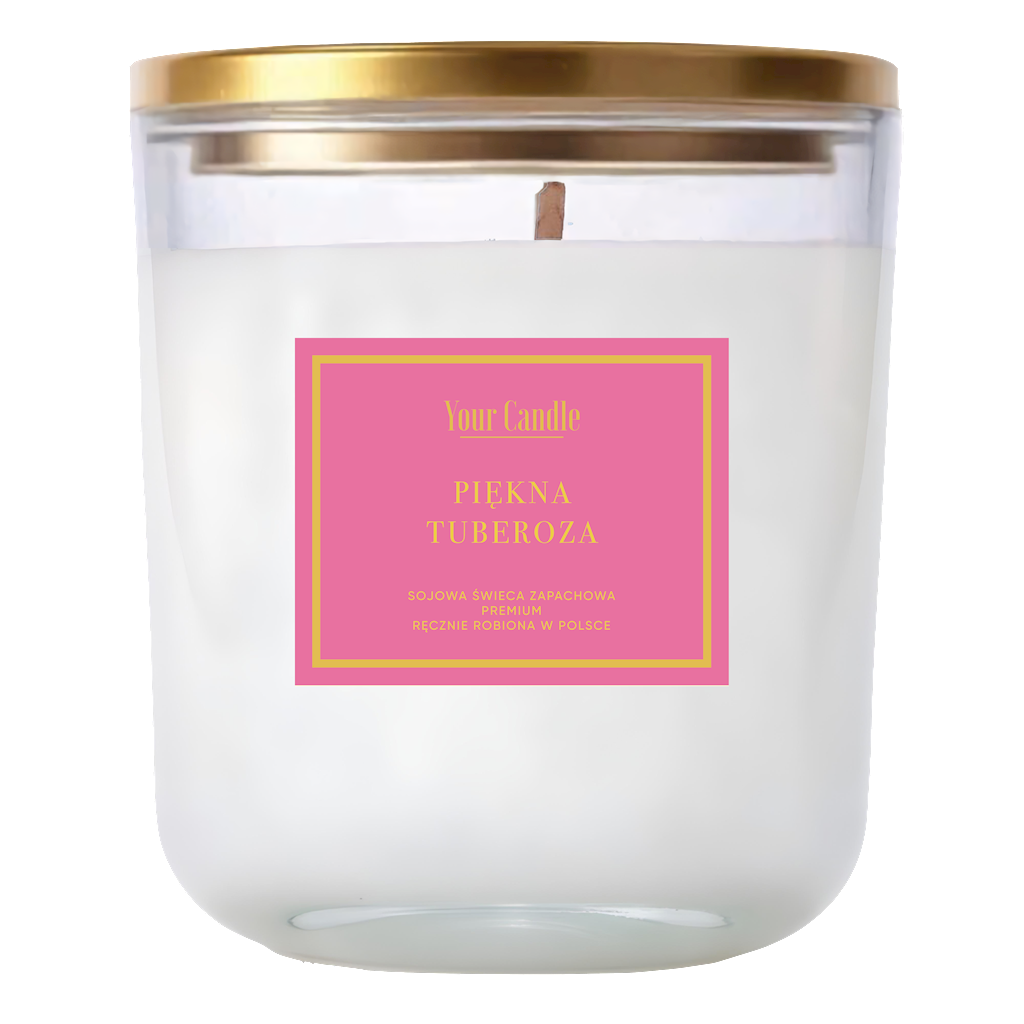 ŚWIECA SOJOWA ZAPACHOWA PIĘKNA TUBEROZA 180 ml - YOUR CANDLE