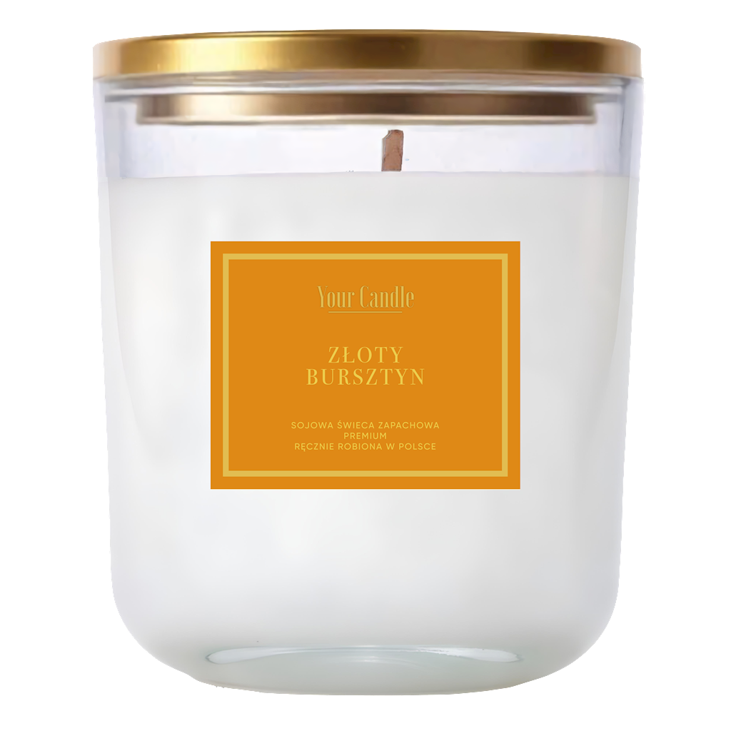 ŚWIECA SOJOWA ZAPACHOWA ZŁOTY BURSZTYN 180 ml - YOUR CANDLE