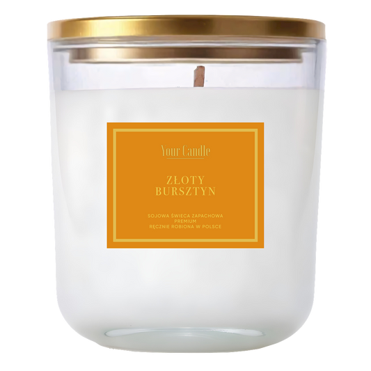 ŚWIECA SOJOWA ZAPACHOWA ZŁOTY BURSZTYN 180 ml - YOUR CANDLE