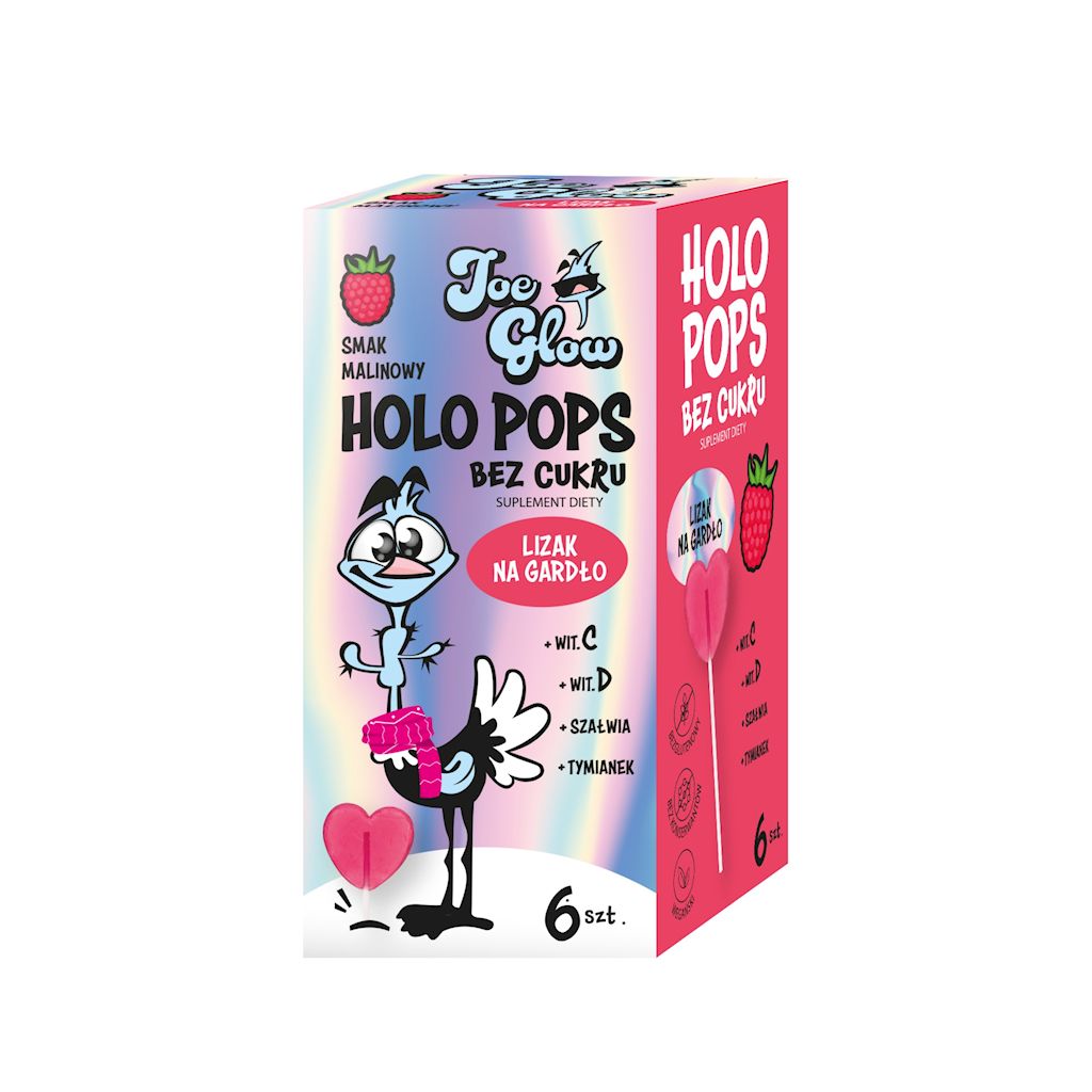 LIZAK SERCE HOLO POPS O SMAKU MALINOWYM NA GARDŁO BEZ CUKRU...