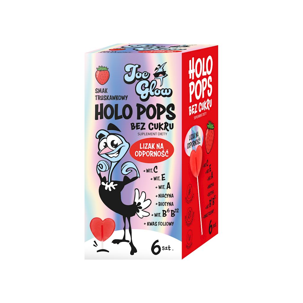 LIZAK SERCE HOLO POPS O SMAKU TRUSKAWKOWYM NA ODPORNOŚĆ BEZ CUKRU...