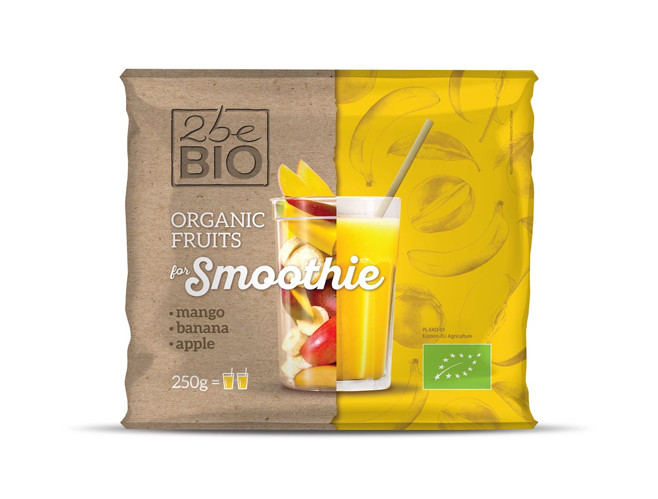 SMOOTHIE MIESZANKA ŻÓŁTE OWOCE MROŻONE BIO 250 g - 2beBIO