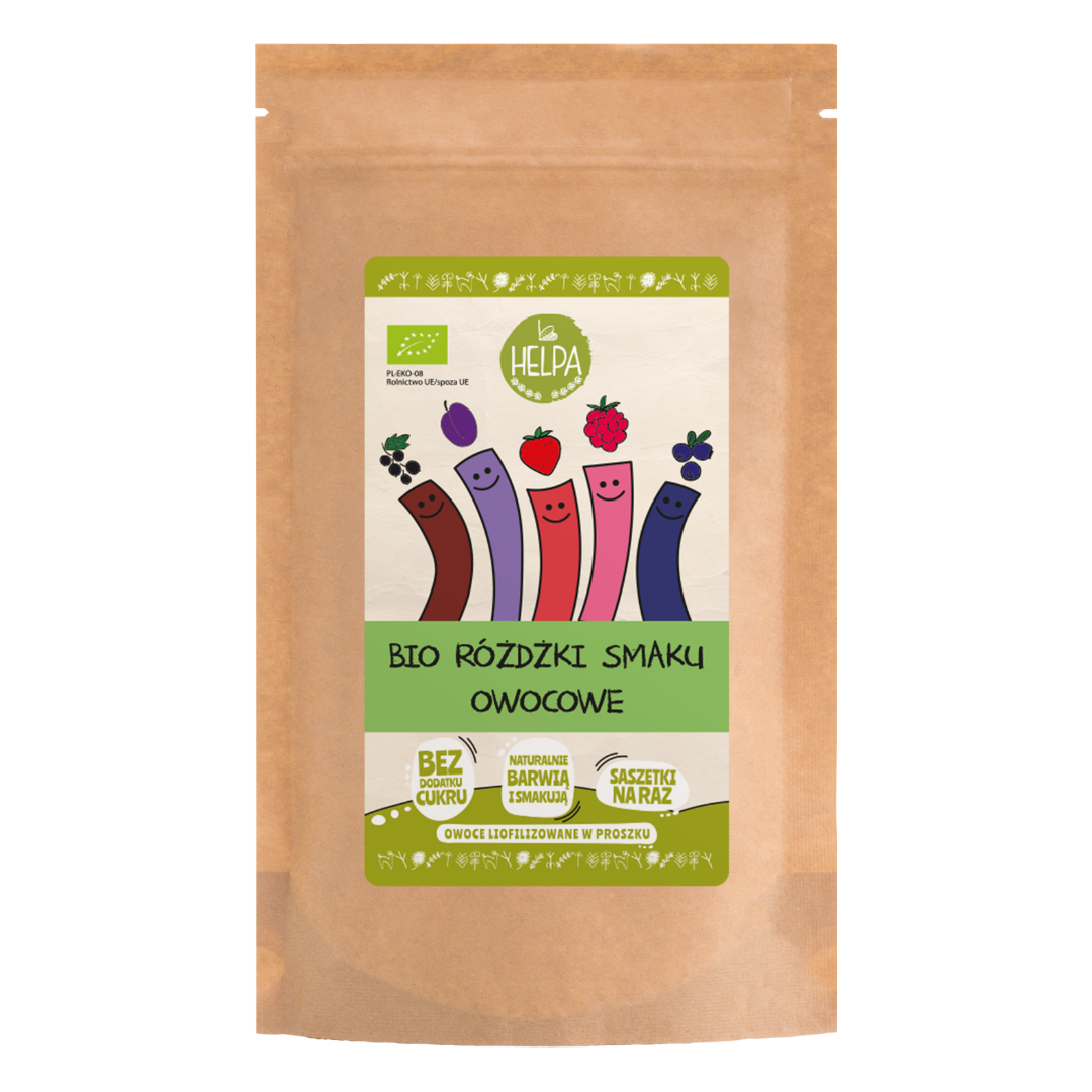 RÓŻDŻKI SMAKU OWOCOWE (LIOFILIZOWANE OWOCE) BIO (10 x 2 g) 20 g - HELPA