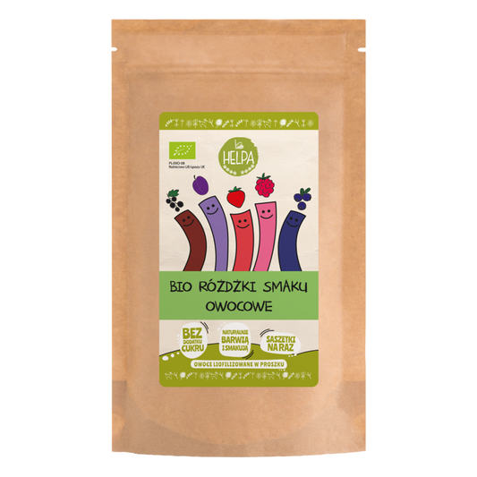 RÓŻDŻKI SMAKU OWOCOWE (LIOFILIZOWANE OWOCE) BIO (10 x 2 g) 20 g - HELPA