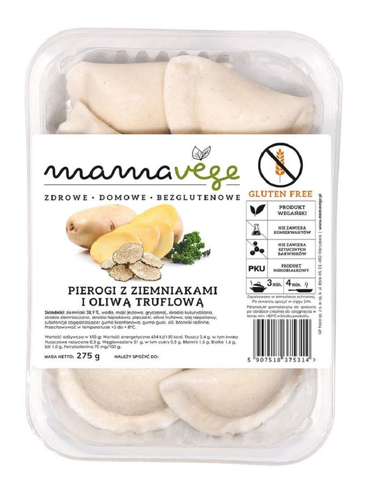 PIEROGI Z ZIEMNIAKAMI I OLIWĄ TRUFLOWĄ BEZGLUTENOWE 275 g - MAMA VEGE