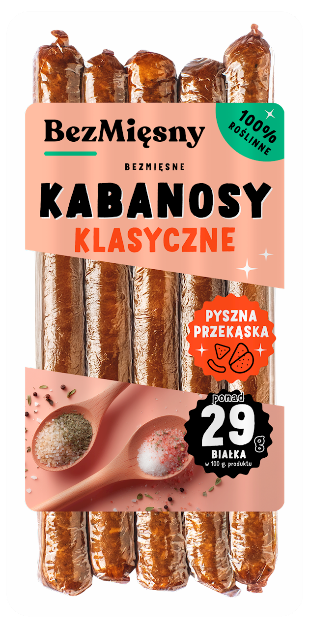 KABANOSY KLASYCZNE ROŚLINNE 160 g - BEZMIĘSNY