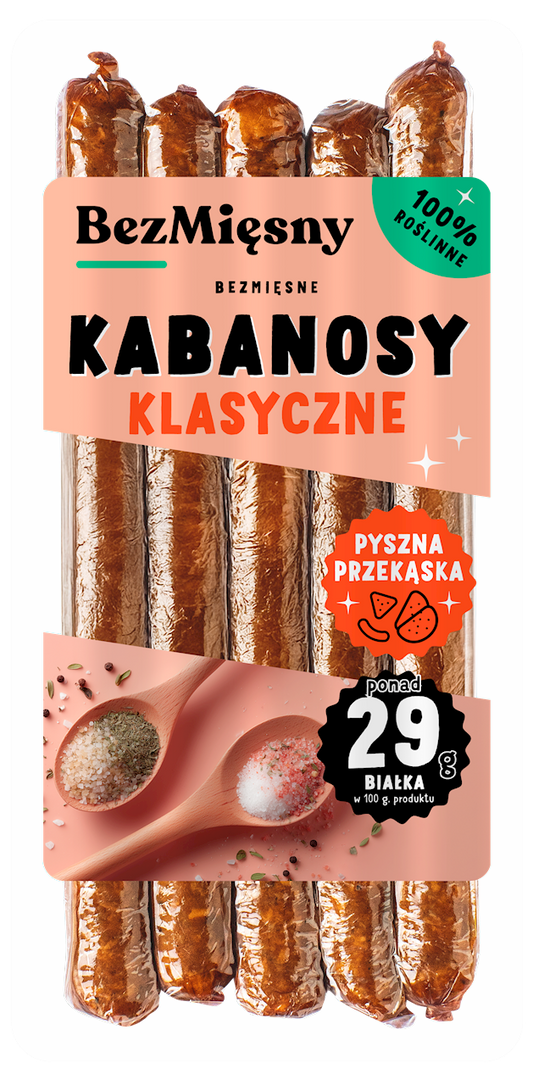 KABANOSY KLASYCZNE ROŚLINNE 160 g - BEZMIĘSNY