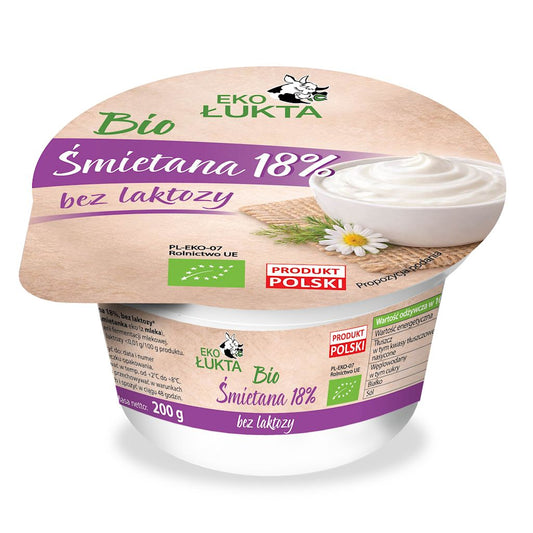 ŚMIETANA 18 % BEZ LAKTOZY BIO 200 g - EKO ŁUKTA