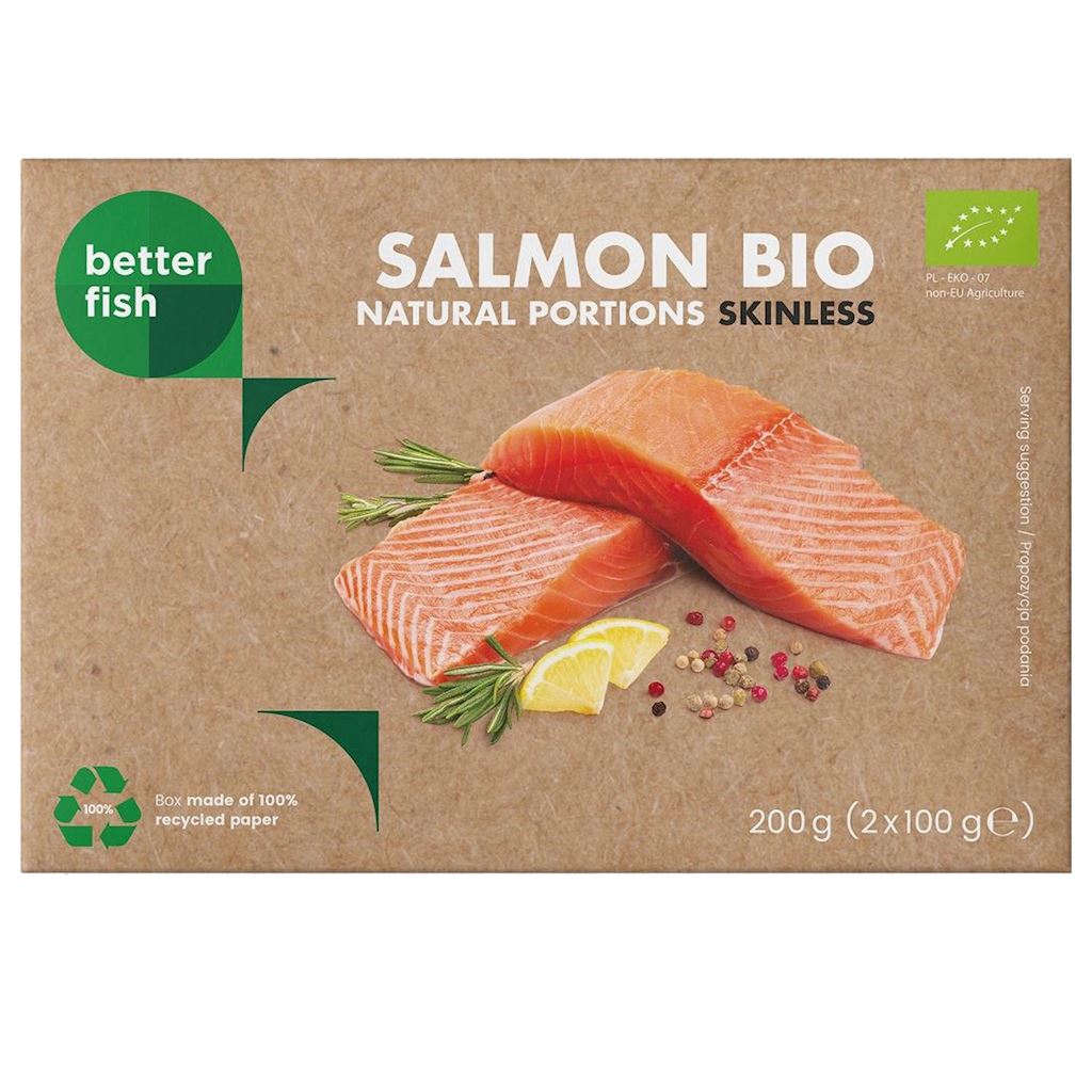 ŁOSOŚ ATLANTYCKI BEZ SKÓRY MROŻONY PORCJE BIO (2 x 100 g) 200 g...