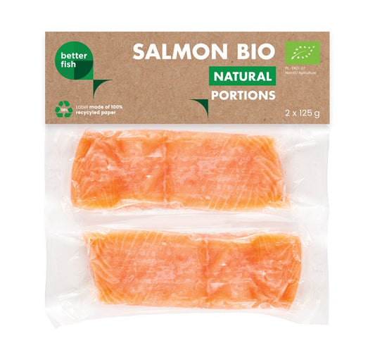 ŁOSOŚ ATLANTYCKI ZE SKÓRĄ MROŻONY PORCJE BIO (2 x 125 g) 250 g...