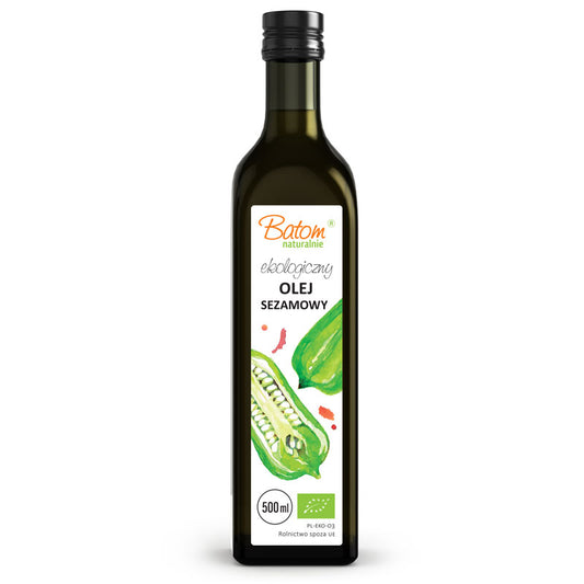 OLEJ SEZAMOWY TŁOCZONY NA ZIMNO BIO 500 ml - BATOM