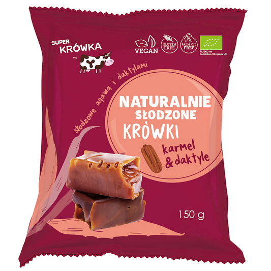 KRÓWKI SŁODZONE AGAWĄ I DAKTYLAMI BEZMLECZNE BEZGLUTENOWE BIO 150 g...