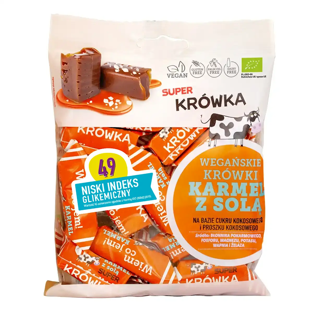 KRÓWKI SŁONY KARMEL BEZMLECZNE BEZGLUTENOWE BIO 150 g - ME GUSTO...