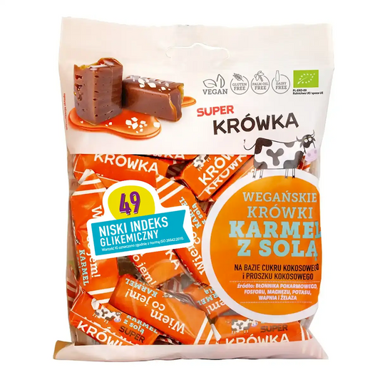 KRÓWKI SŁONY KARMEL BEZMLECZNE BEZGLUTENOWE BIO 150 g - ME GUSTO...