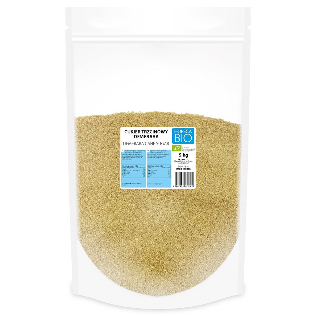 CUKIER TRZCINOWY DEMERARA BIO 5 kg - HORECA (BIO PLANET)