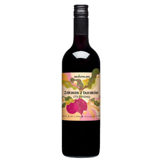 ZAKWAS Z BURAKÓW Z CHRZANEM BIO 750 ml - DELIKATNA