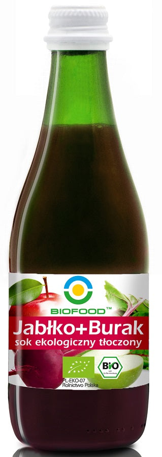 SOK JABŁKO - BURAK NFC BEZGLUTENOWY BIO 300 ml - BIOFOOD