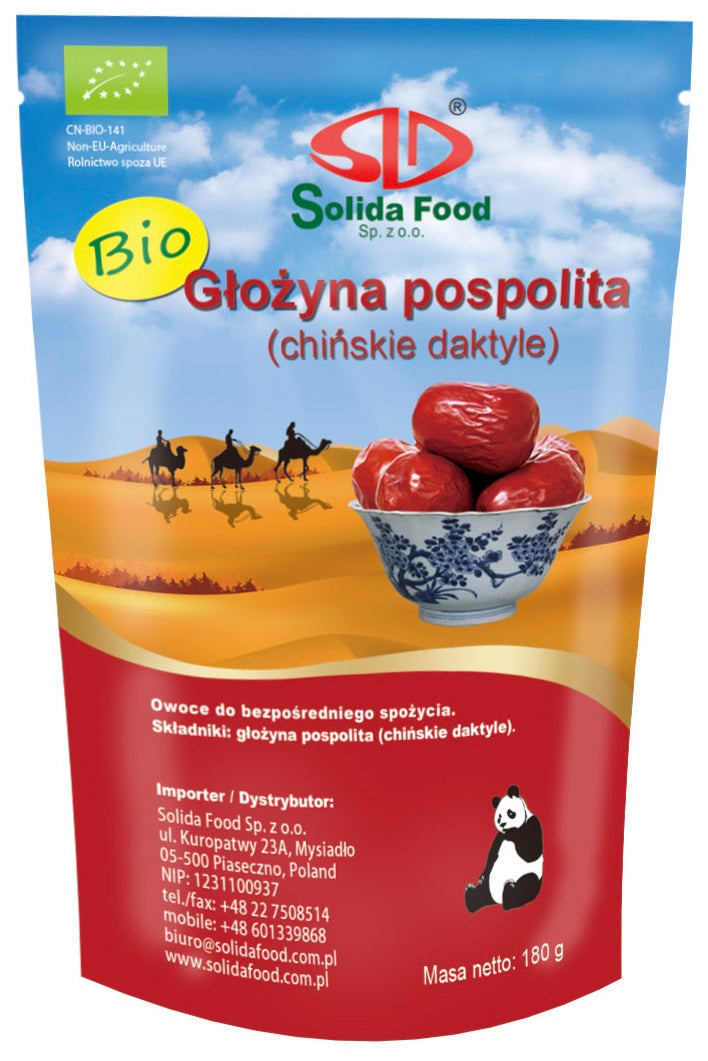 GŁOŻYNA POSPOLITA SUSZONA BIO 180 g - SOLIDA FOOD