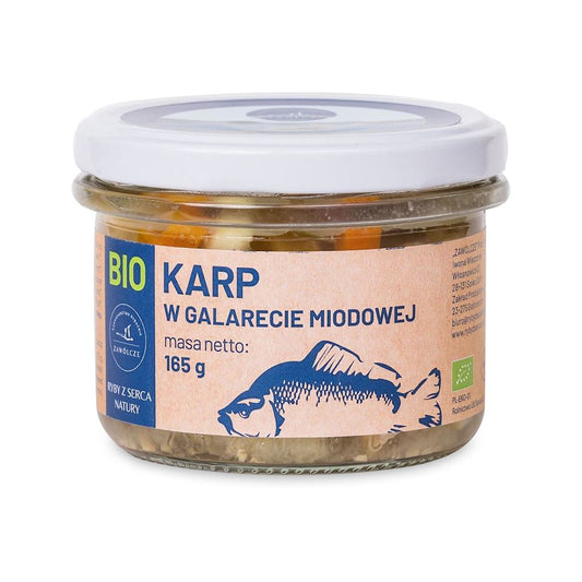 KARP W GALARECIE MIODOWEJ BIO 165 g (SŁOIK) - GOSPODARSTWO RYBACKIE...
