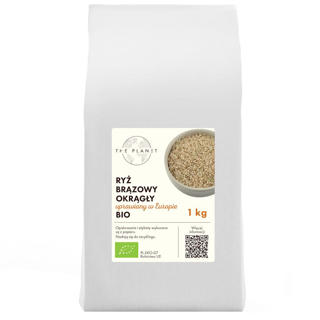 RYŻ BRĄZOWY OKRĄGŁY BIO 1 kg - THE PLANET